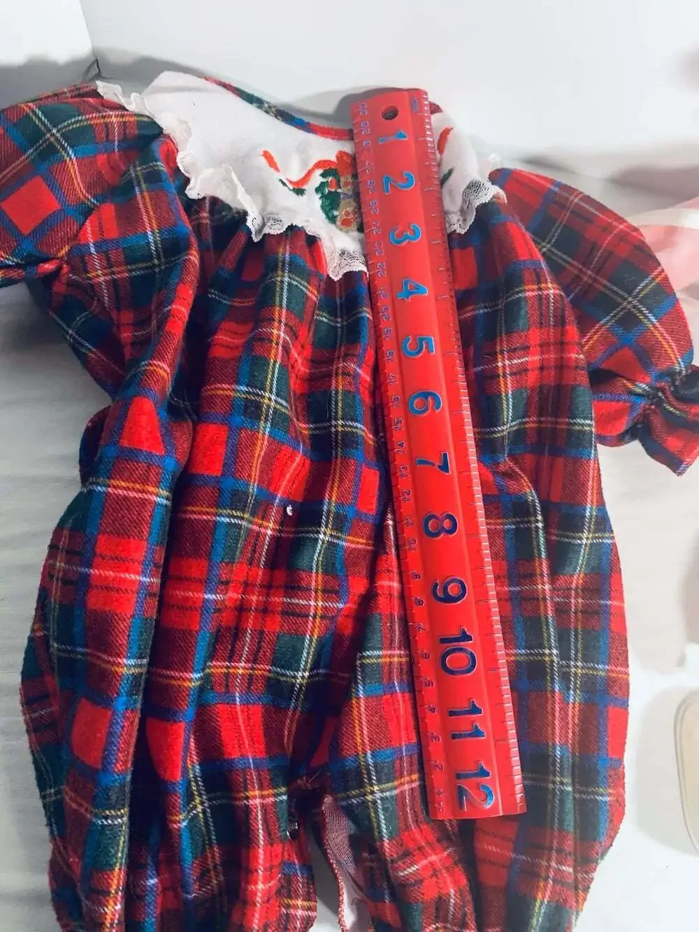 Vintage Little Me Christmas Flannel One Piece outfit baby